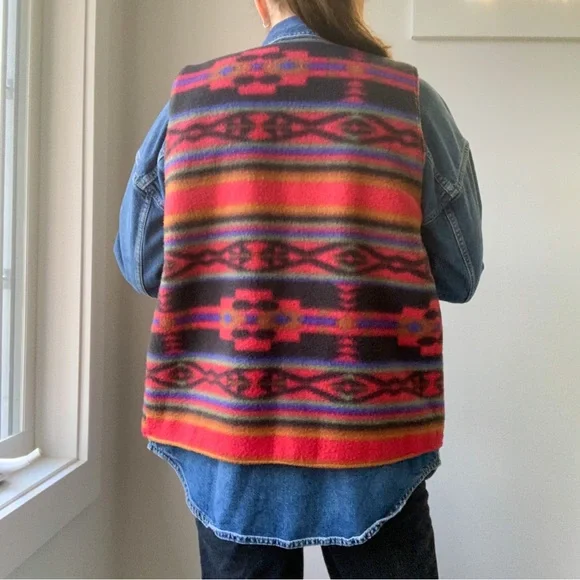 VINTAGE colourful fleece vest - Picture 10 of 12